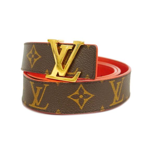 LOUIS VUITTON Accessories - Louis Vuitton Belt Monogram Suntulle M9498 Brown Red Men's Women's